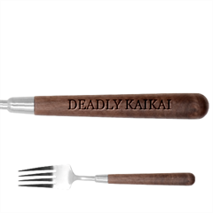 Deadly Kaikai On Stainless Steel Fork With Wooden Handle
