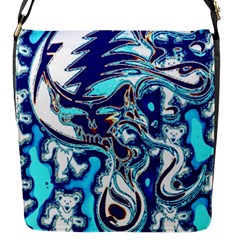Trippy Dippy Bears Blue Dancing Greatful Dead Skull Steal Your Face Flap Closure Messenger Bag (s)