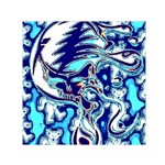 Trippy Dippy Bears Blue Dancing Greatful Dead Skull Steal Your Face Square Satin Scarf (30  x 30 ) Front