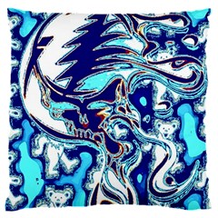 Trippy Dippy Bears Blue Dancing Greatful Dead Skull Steal Your Face 18  Baby Flannel Cushion Case (two Sides)
