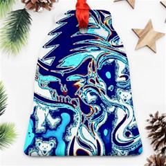 Trippy Dippy Bears Blue Dancing Greatful Dead Skull Steal Your Face Bell Ornament (two Sides)