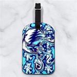 Trippy Dippy Bears Blue Dancing Greatful Dead Skull Steal Your Face Nappa Leather Luggage Tag Rectangle Front