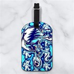 Trippy Dippy Bears Blue Dancing Greatful Dead Skull Steal Your Face Nappa Leather Luggage Tag Rectangle Back