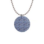 Blue Snake 1  Button Necklace Front
