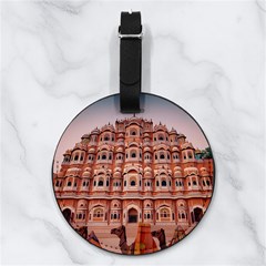 Rajasthan Hawa Mahal Nappa Leather Luggage Tag Round