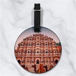 rajasthan hawa mahal Nappa Leather Luggage Tag Round Back