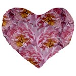 Peonies Nature Bloom Blossom Pink Large 19  Premium Heart Shape Cushions Front