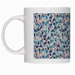 Blue Leaves (2) White Mug Left