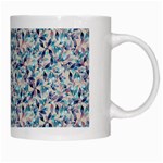 Blue Leaves (2) White Mug Right