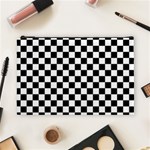 Pattern Checkered Squares Black White Pattern Cosmetic Bag (Large) Front