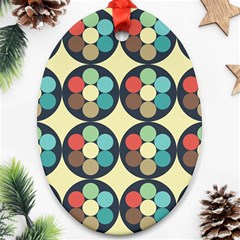 Circles Round Pattern Sphere Ball Oval Ornament (two Sides)