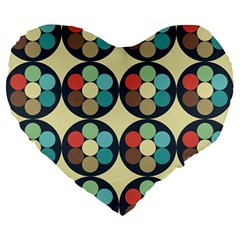 Circles Round Pattern Sphere Ball Large 19  Premium Heart Shape Cushions