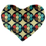 Circles Round Pattern Sphere Ball Large 19  Premium Heart Shape Cushions Back