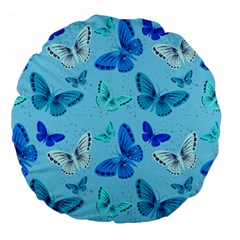 Butterflies Insect Pattern Nature Large 18  Premium Flano Round Cushions