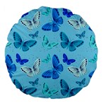 Butterflies Insect Pattern Nature Large 18  Premium Flano Round Cushions Back