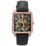 Lungs Health Rose Gold Leather Watch  Front