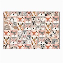 Mix Animal Faces Postcard 4 x 6  (pkg Of 10)