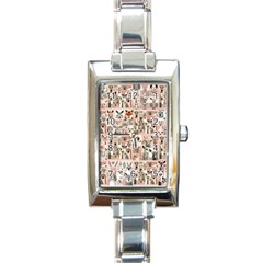 Mix Animals Rectangle Italian Charm Watch