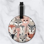 Fox Nappa Leather Luggage Tag Round Back