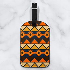 Aztec Mexico Inca Mayan Design Nappa Leather Luggage Tag Rectangle