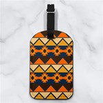 Aztec Mexico Inca Mayan Design Nappa Leather Luggage Tag Rectangle Front
