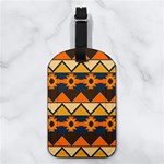 Aztec Mexico Inca Mayan Design Nappa Leather Luggage Tag Rectangle Back