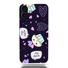 Cupcake Doodle Heart Love Iphone 16 Plus Tpu Uv Print Case