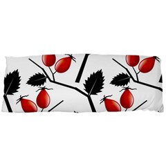 Rose Hip Pattern Branches Autumn 40 x15  Body Pillow Case Dakimakura (two Sides)