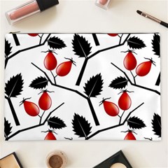 Rose Hip Pattern Branches Autumn Cosmetic Bag (xxl)