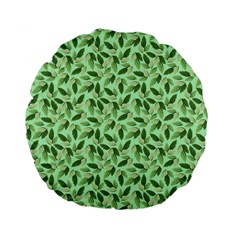 Leaves Pattern Texture Seamless Standard 15  Premium Flano Round Cushions