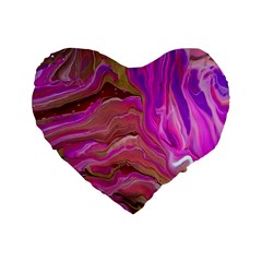 Magenta Waves Standard 16  Premium Heart Shape Cushions
