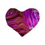 Magenta waves Standard 16  Premium Heart Shape Cushions Back