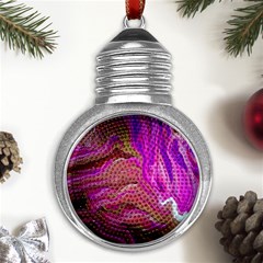 Magenta Waves Metal Light Bulb Shape Ornament