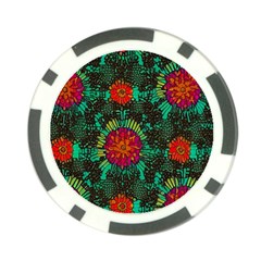 Mid Century Retro Floral 1970s 1960s Pattern 72 Poker Chip Card Guard (10 Pack)