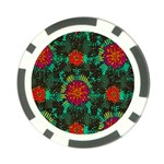 Mid Century Retro Floral 1970s 1960s Pattern 72 Poker Chip Card Guard (10 pack) Front