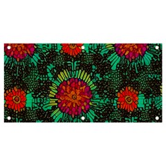 Mid Century Retro Floral 1970s 1960s Pattern 72 Banner And Sign 4  X 2 