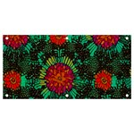 Mid Century Retro Floral 1970s 1960s Pattern 72 Banner and Sign 4  x 2  Front