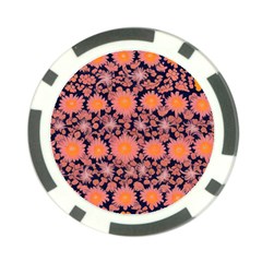 Mid Century Retro Floral 1970s 1960s Pattern 74 Poker Chip Card Guard (10 Pack)