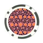 Mid Century Retro Floral 1970s 1960s Pattern 74 Poker Chip Card Guard (10 pack) Back