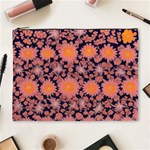 Mid Century Retro Floral 1970s 1960s Pattern 74 Cosmetic Bag (XL) Front
