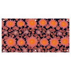 Mid Century Retro Floral 1970s 1960s Pattern 74 Banner And Sign 4  X 2 