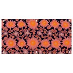 Mid Century Retro Floral 1970s 1960s Pattern 74 Banner and Sign 4  x 2  Front