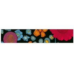 Mid Century Retro Floral 1970s 1960s Pattern 77 Large Premium Plush Fleece Scarf 
