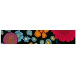 Mid Century Retro Floral 1970s 1960s Pattern 77 Large Premium Plush Fleece Scarf  Front