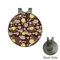Mid Century Retro Floral 1970s 1960s Pattern 84 Hat Clips With Golf Markers
