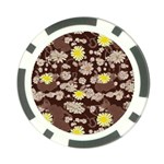 Mid Century Retro Floral 1970s 1960s Pattern 84 Poker Chip Card Guard (10 pack) Back