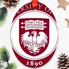 University Of Chicago Oval Ornament (two Sides)