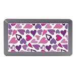 Heart Pattern Repetition Background Memory Card Reader (Mini) Front