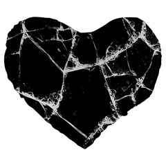 Dark Patch Art Crack Construction Large 19  Premium Heart Shape Cushions