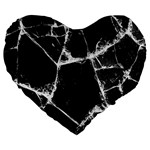 Dark Patch Art Crack Construction Large 19  Premium Heart Shape Cushions Front